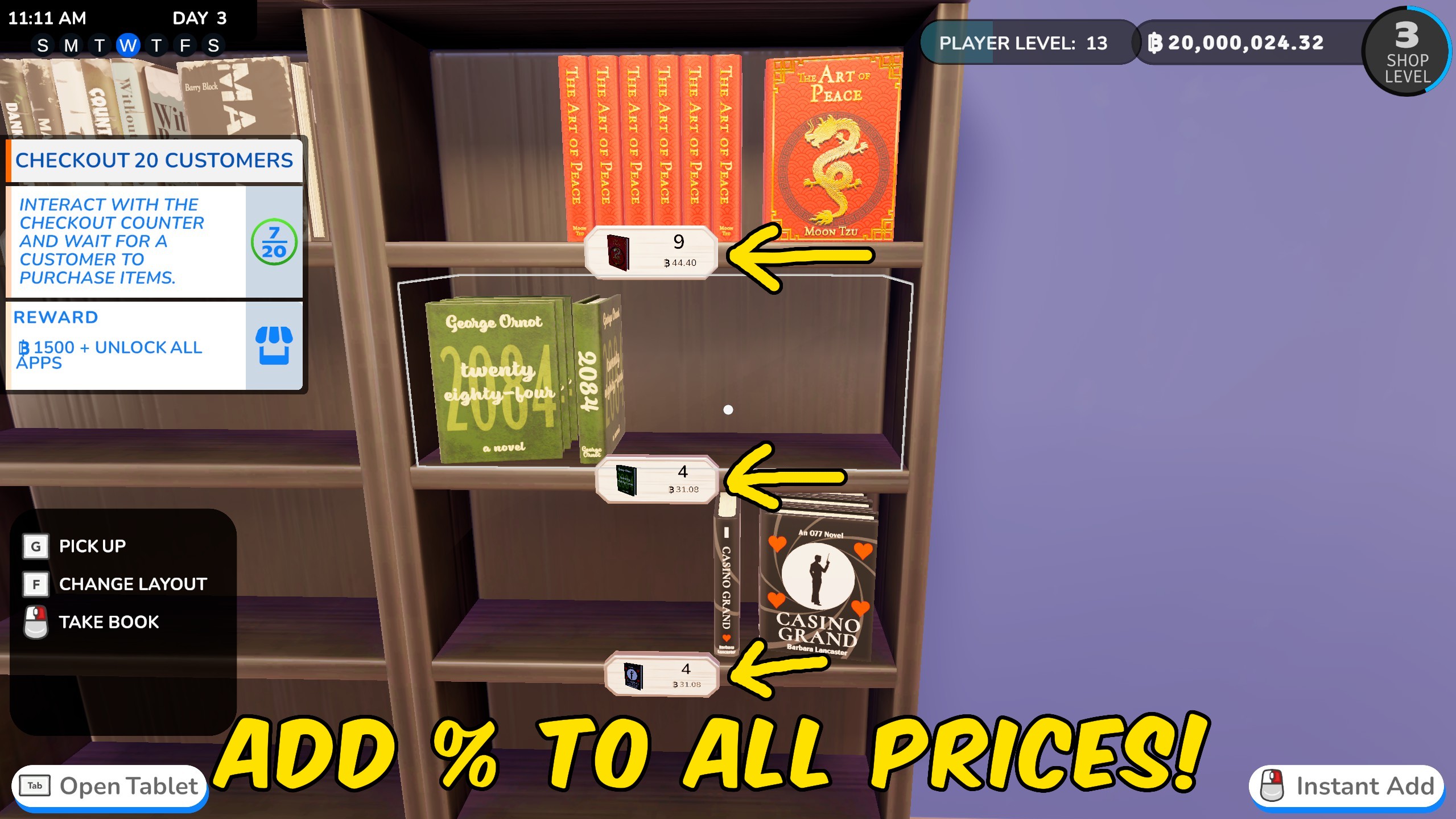 Bookshop Simulator — Set Store Prices (screenshot 2)